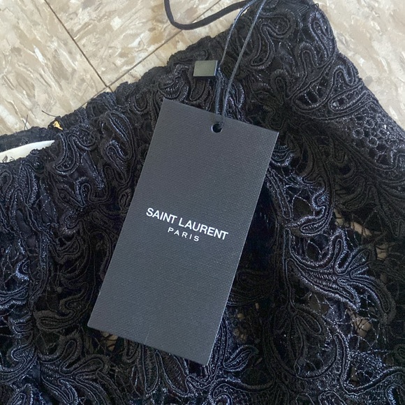 NWT | Saint Laurent Straight Leg Black Lace Pants Size 38 (Medium) - Picture 13 of 13